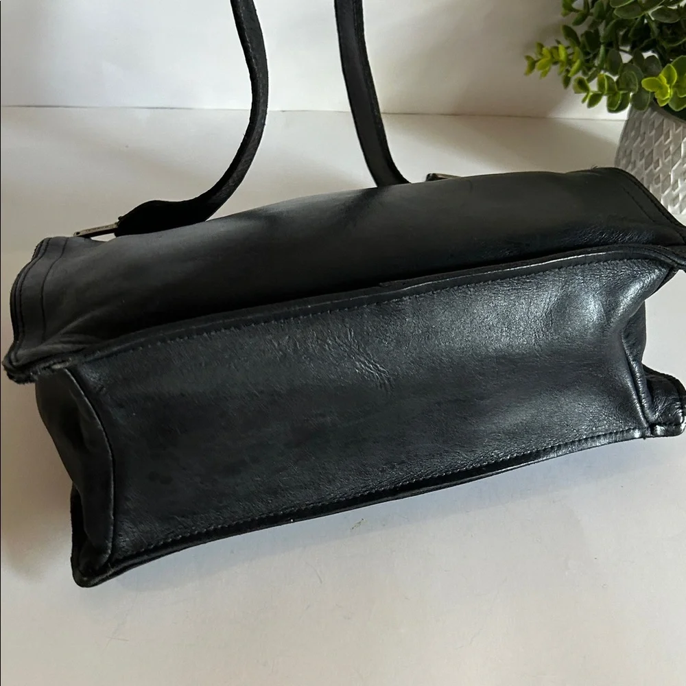 Black Leather Messenger Bag